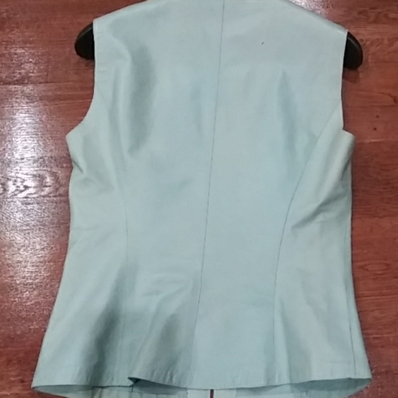 Gucci teal leather zip up vest vtg - Picture 7 of 11